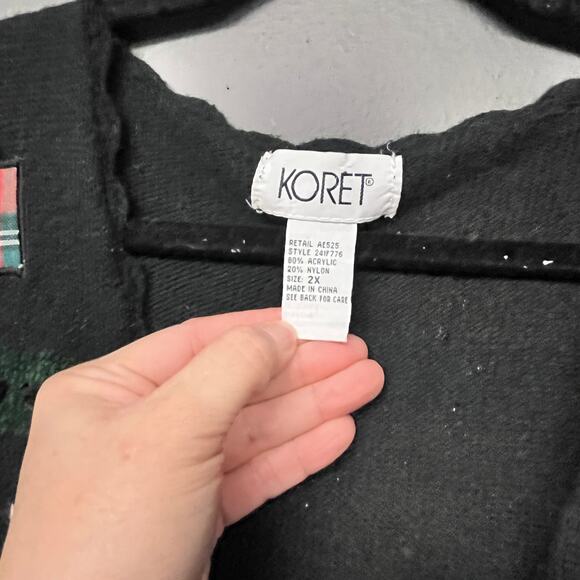 vintage 2XL women's plus size Christmas v neck  sweater vest green black red - Picture 4 of 5